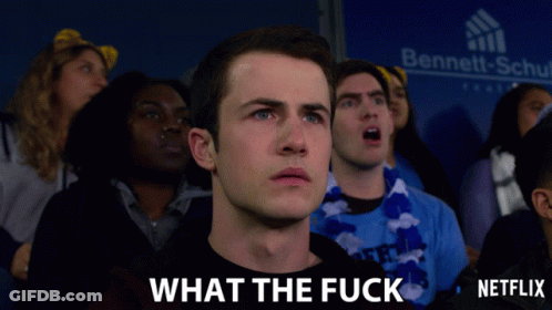 A Man In A Black Shirt Says " What The Fuck " In Front Of A Crowd GIF