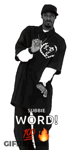 A Man In A Black Shirt That Says " Subbie Word " GIF