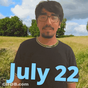 A Man In A Black Shirt With The Date July 22 GIF