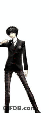 A Man In A Black Suit And Plaid Pants Is Standing GIF