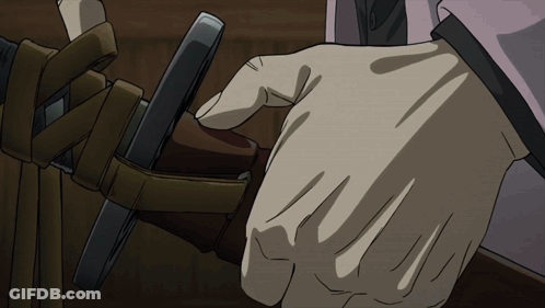 A Man In A Black Suit Is Looking Through Binoculars While Two Other Men Look On GIF