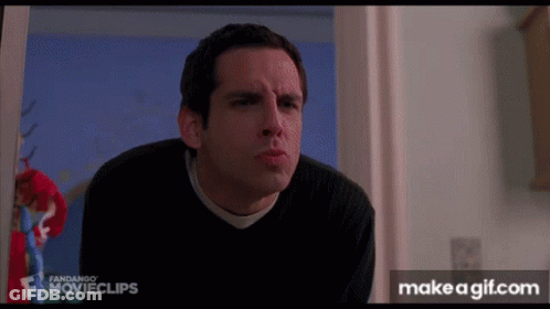 A Man In A Black Sweater Is Making A Funny Face In A Scene From A Movie GIF