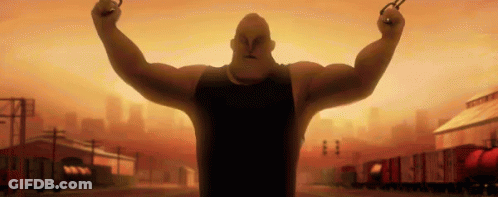 A Man In A Black Tank Top Is Holding A Pair Of Scissors In His Hands . GIF