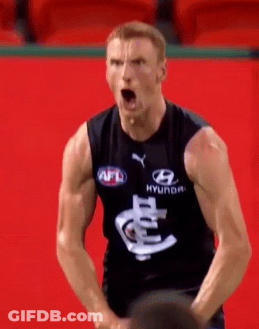 A Man In A Black Tank Top With A Hyundai Logo On It Is Standing On A Red Field . GIF