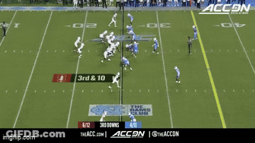 A Man In A Blue And White Striped Shirt Has The Number 5 On The Front GIF