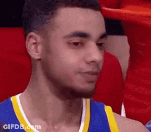Man In Blue And Yellow Basketball Jersey GIF