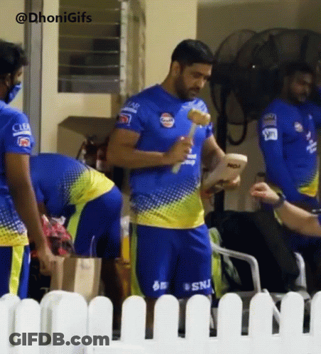 A Man In A Blue And Yellow Jersey With The Number 1 On The Front GIF