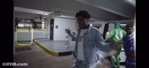 A Man In A Blue Denim Jacket Has The Number 3 On His Back GIF