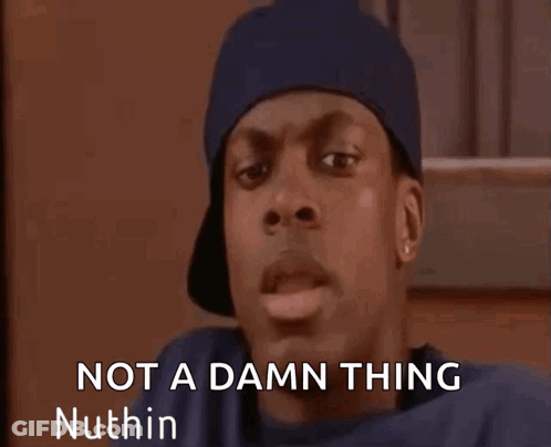 A Man In A Blue Hat Is Making A Funny Face And Saying Not A Damn Thing Nuthin . GIF