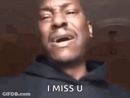 A Man In A Blue Hoodie Is Crying And Saying I Miss U . GIF