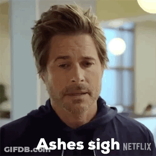 A Man In A Blue Hoodie Is Making A Funny Face And Says `` Ashes Sigh Netflix '' . GIF
