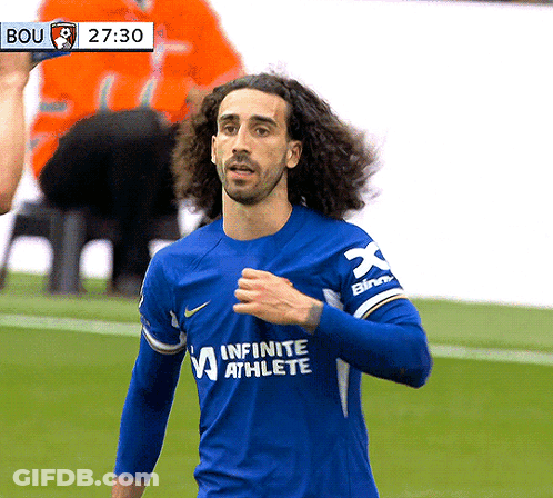 A Man In A Blue Infinite Athlete Jersey Runs On A Soccer Field GIF