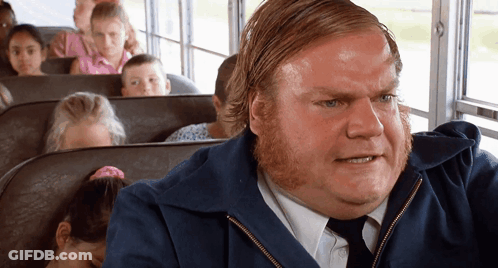 A Man In A Blue Jacket And Tie Is Sitting On A Bus GIF
