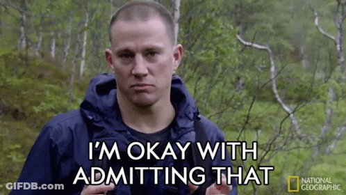 Man In Blue Jacket Says I'm Okay With Admitting That GIF