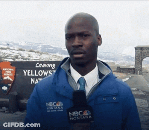 A Man In A Blue Jacket With Nbc Montana Written On It GIF