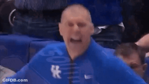 A Man In A Blue Jacket With The Letter K On It GIF