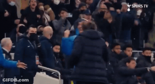 A Man In A Blue Jacket With The Word Spurs On The Bottom Left GIF