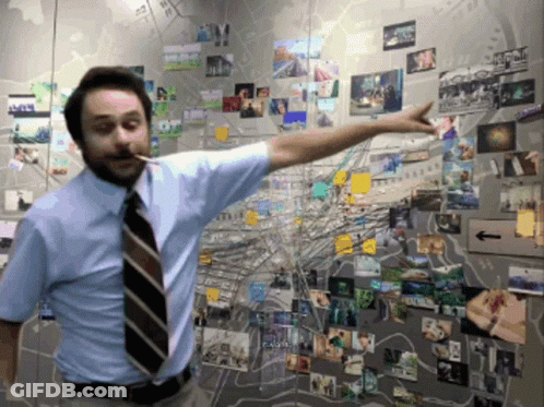 A Man In A Blue Shirt And Tie Is Pointing At A Map Of A City GIF
