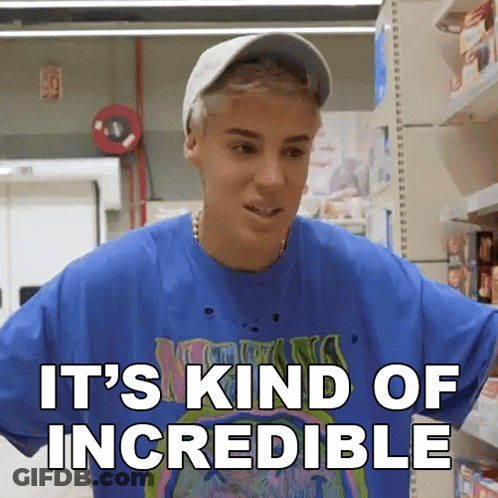 A Man In A Blue Shirt And White Hat Says It 'S Kind Of Incredible . GIF