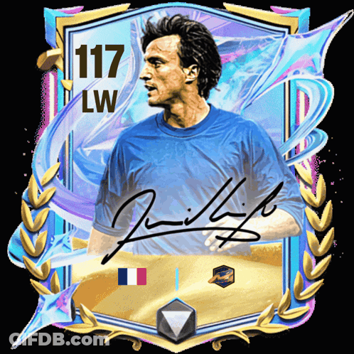A Man In A Blue Shirt Has The Number 117 On His Shirt GIF
