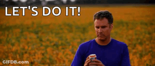 A Man In A Blue Shirt Is Holding A Can Of Soda In A Field Of Sunflowers . GIF