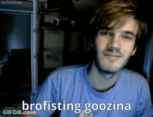 A Man In A Blue Shirt Says Brofisting Gozina GIF