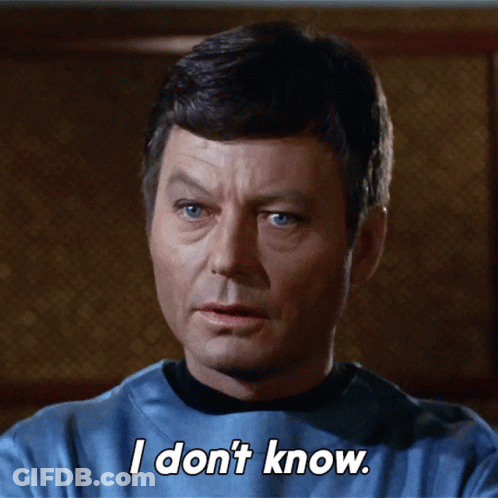 A Man In A Blue Shirt Says " I Don T Know " GIF