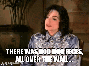 A Man In A Blue Shirt Says There Was Doo Doo Feces All Over The Wall .. GIF