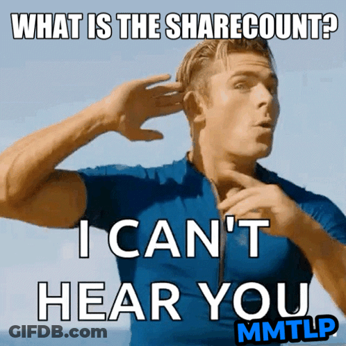 A Man In A Blue Shirt Says " What Is The Sharecount " GIF