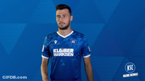 A Man In A Blue Shirt That Says Ksc GIF