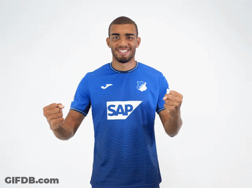 A Man In A Blue Shirt That Says Sap On It GIF