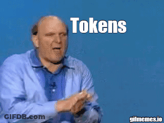 A Man In A Blue Shirt With The Words Tokens Tokens On The Top GIF