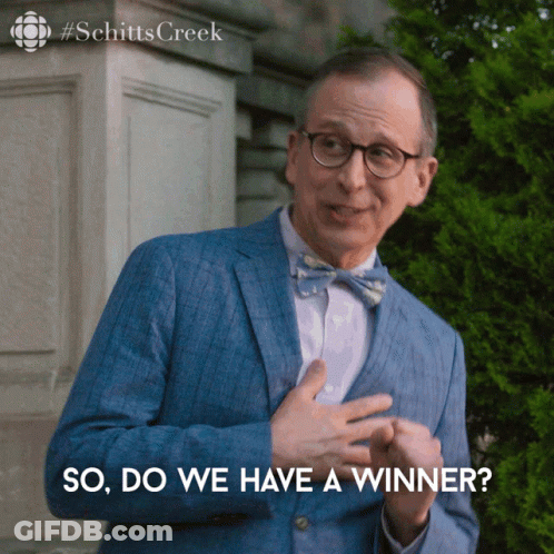 Man In Blue Suit Asking So Do We Have A Winner GIF