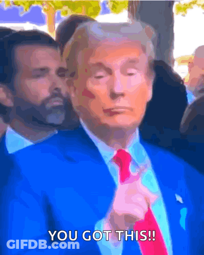A Man In A Blue Suit And Red Tie With The Words You Got This Below Him GIF