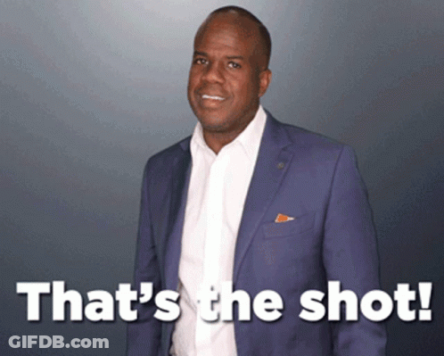 A Man In A Blue Suit And White Shirt Says That 'S The Shot .. GIF