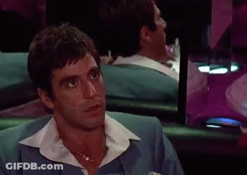 A Man In A Blue Suit Has The Word Order Written On His Face GIF