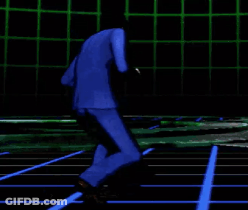 A Man In A Blue Suit Is Holding Up A Picture Of A Man With The Word True On It GIF