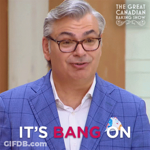 Man In Blue Suit Says It's Bang On GIF