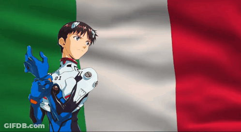 A Man In A Blue Suit With The Number 01 On His Chest GIF