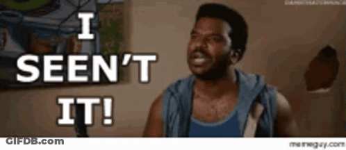 A Man In A Blue Tank Top Says " I Seen 'T It ! " GIF
