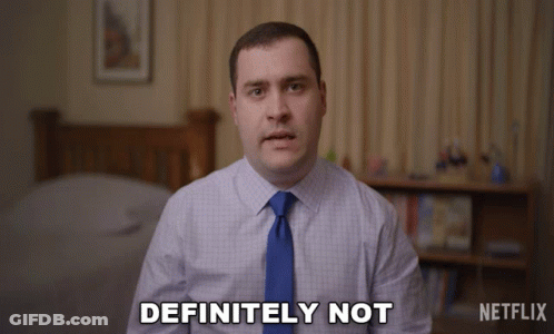 A Man In A Blue Tie Says Definitely Not GIF