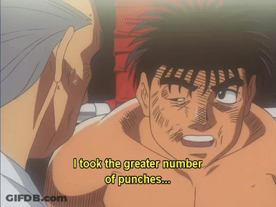 A Man In A Boxing Ring Says " I Took The Greater Number Of Punches ... " GIF