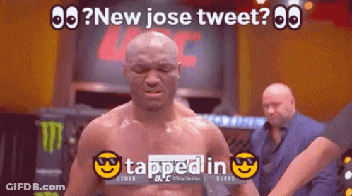 A Man In A Boxing Ring With The Words Taped In Above Him GIF