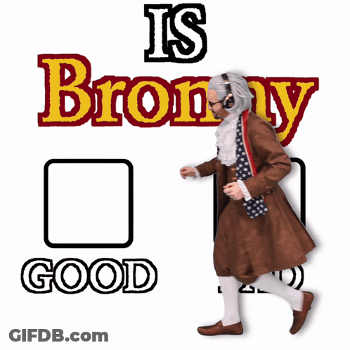 A Man In A Brown Coat Is Writing The Word Bronny On A White Board GIF