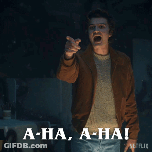 A Man In A Brown Jacket Says A-Ha A-Ha On A Netflix Poster GIF