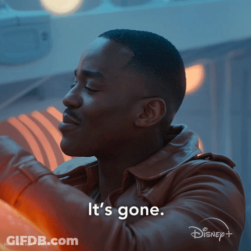 A Man In A Brown Jacket Says It 'S Gone In A Disney + Ad GIF
