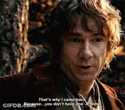 A Man In A Brown Jacket Says That 'S Why I Came Back Because You Don 'T Have One A Home GIF