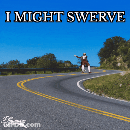 A Man In A Brown Suit And White Socks Is Walking Down A Road With The Word Woahhhh Above Him GIF