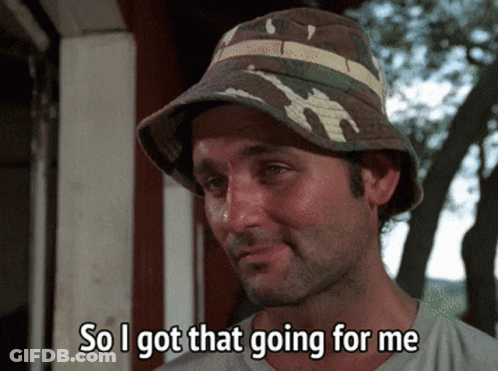 A Man In A Bucket Hat Says So I Got That Going For Me GIF