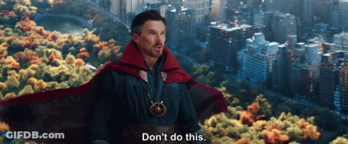 A Man In A Cape Says " Do N't Do This " GIF